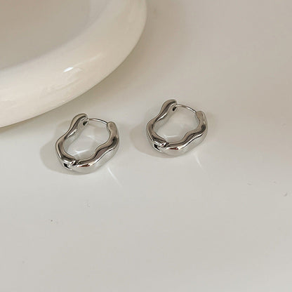 Retro Asymmetrical Gold and Silver Earrings