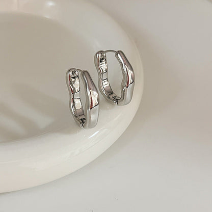 Retro Asymmetrical Gold and Silver Earrings