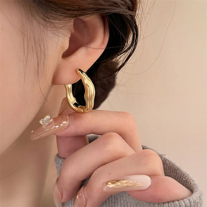 Retro Asymmetrical Gold and Silver Earrings