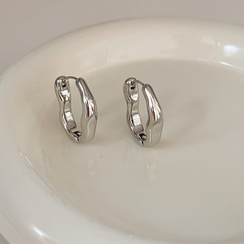 Retro Asymmetrical Gold and Silver Earrings