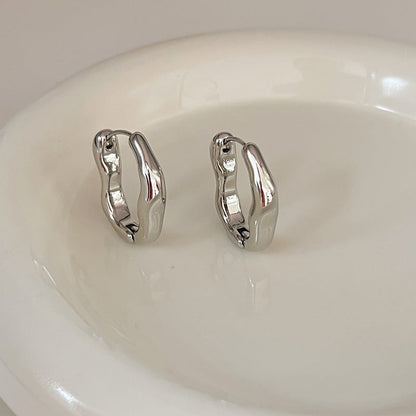 Retro Asymmetrical Gold and Silver Earrings