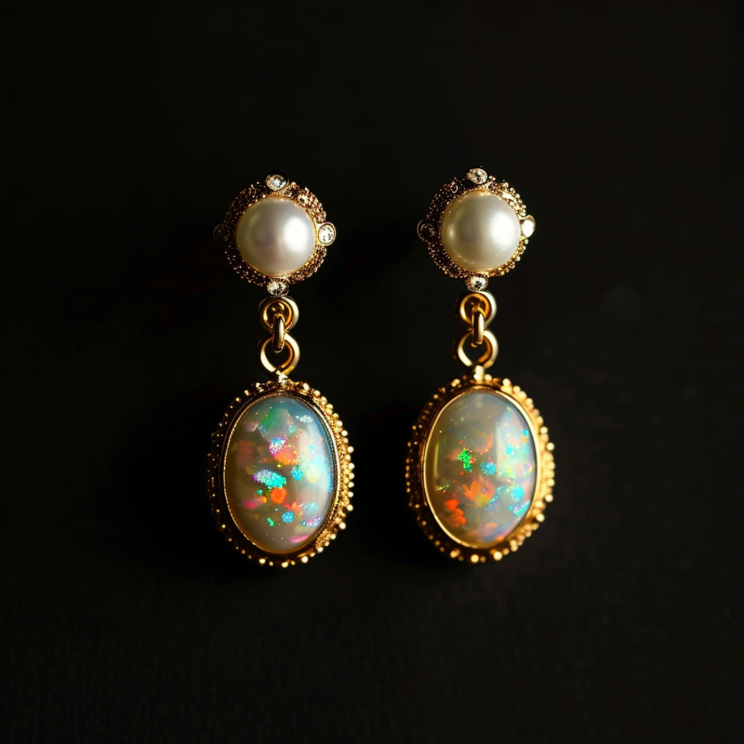 Golden Opal Earrings