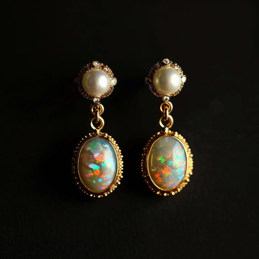 Golden Opal Earrings