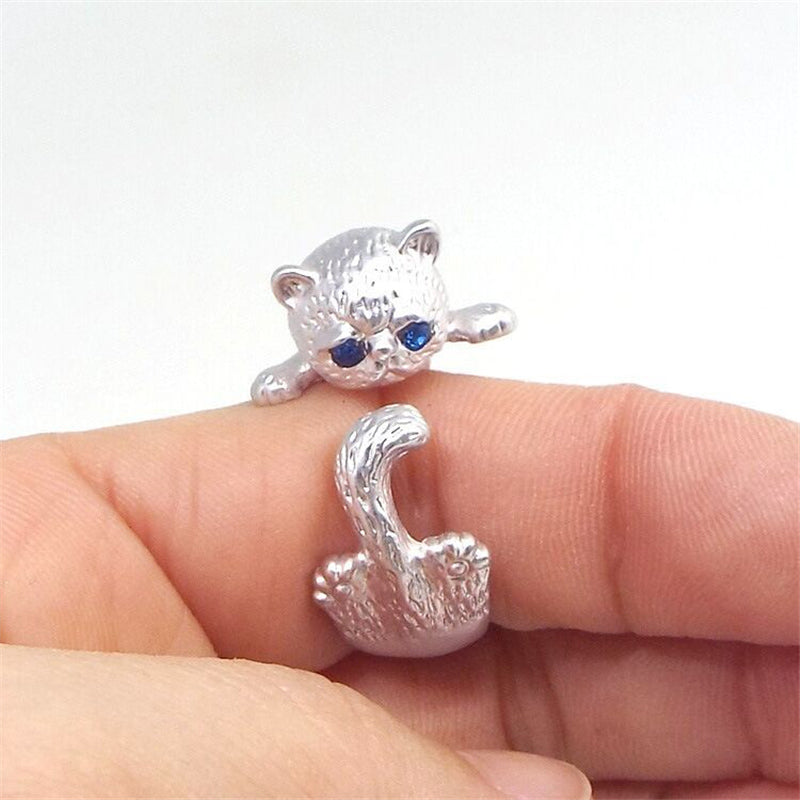 Adjustable Kitty Ring in 925 Sterling Silver