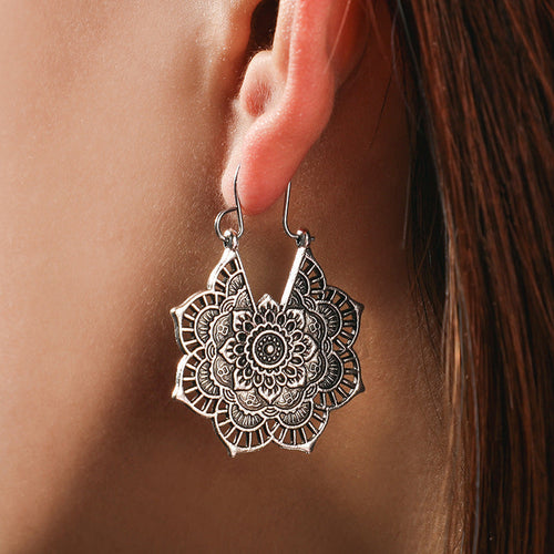 Lotus Flower Mandala Earrings