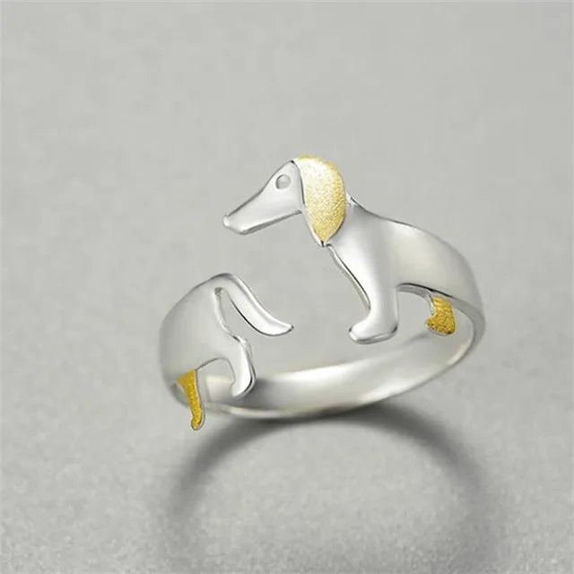 Retro Dachshund Ring
