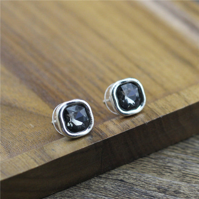 Silver Small Crystal Earrings