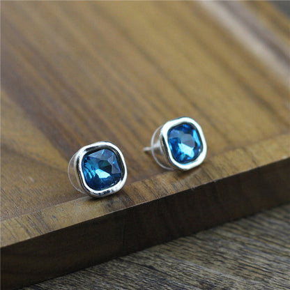 Silver Small Crystal Earrings