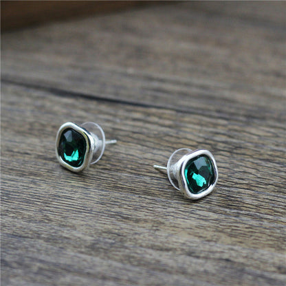 Silver Small Crystal Earrings