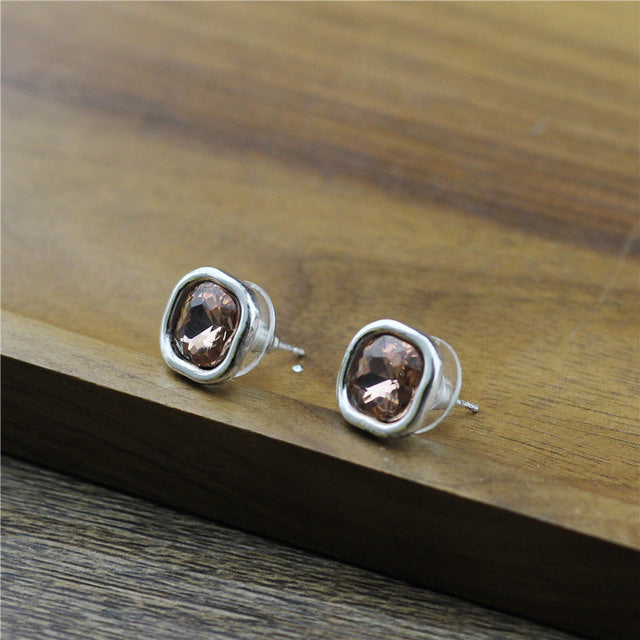 Silver Small Crystal Earrings