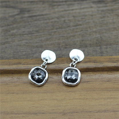 Silver Earrings with Cubic Crystal Design