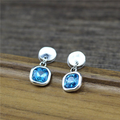 Silver Earrings with Cubic Crystal Design