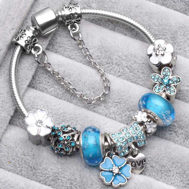 Retro Blue Silver Bracelets