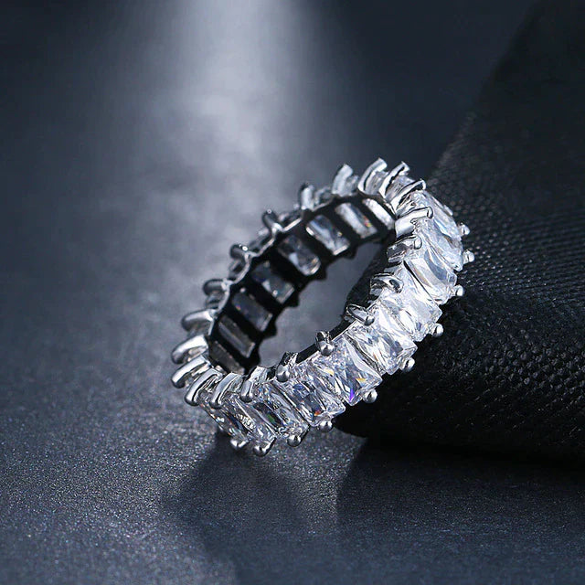 Elegant Gold and Silver Zirconia Ring