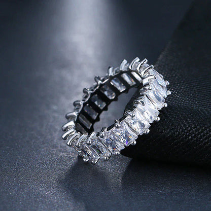 Elegant Gold and Silver Zirconia Ring