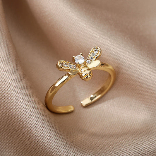 Adjustable Gold Bee Ring