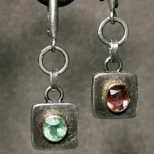 Bohemian Silver Earrings with Cubic Zirconia