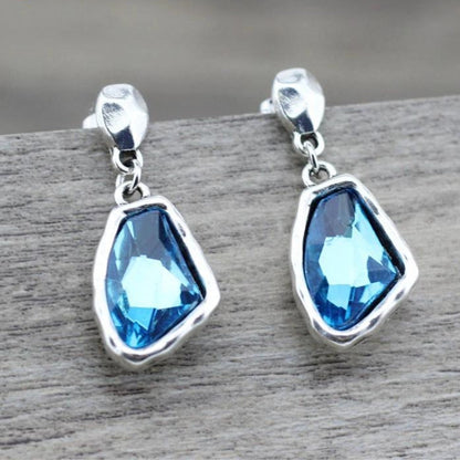 Silver Earrings with Crystal Stones