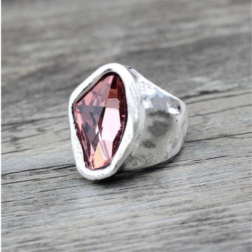 Elegant Silver Crystal Ring
