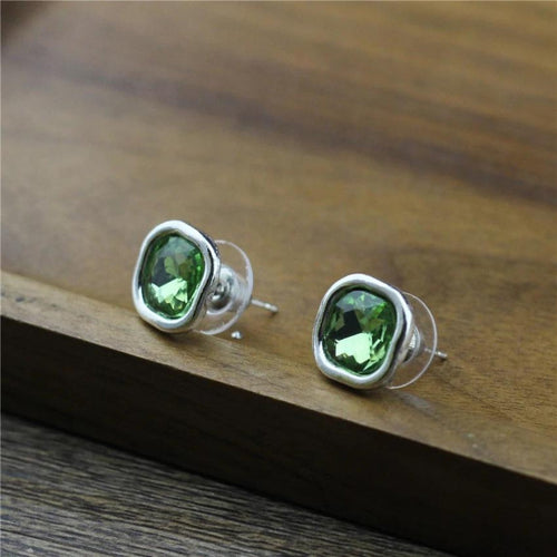 Silver Small Crystal Earrings