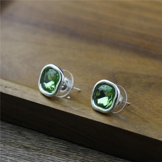 Silver Small Crystal Earrings