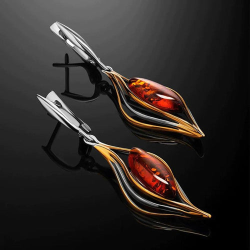 Bohemian Silver Firestone Earrings