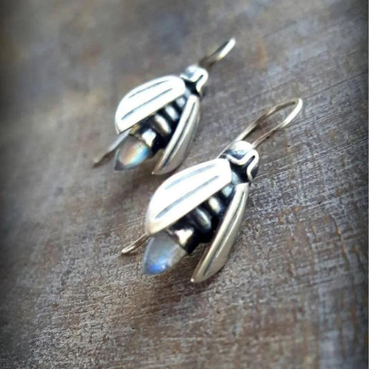 Silver Bohemian Bee Earrings