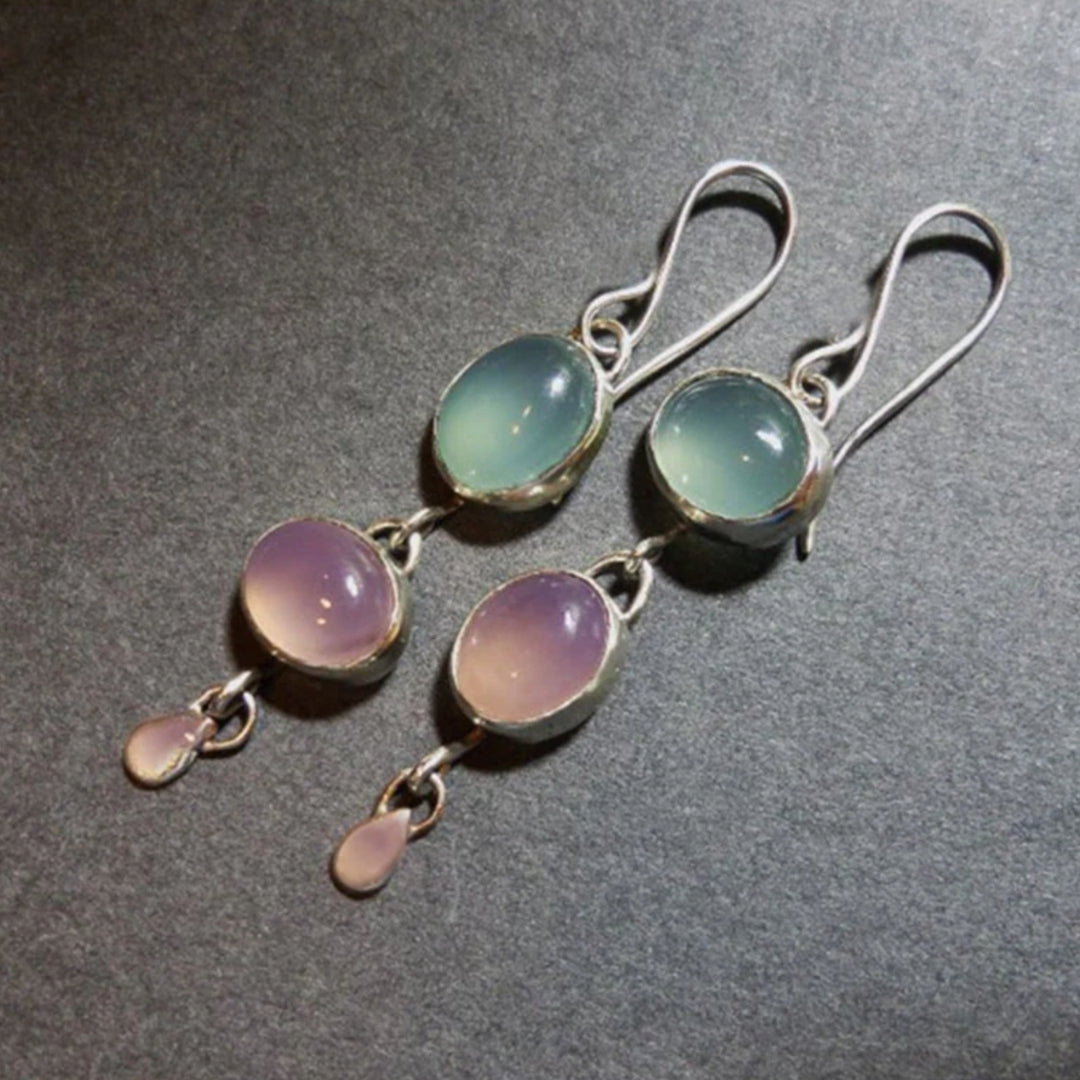 Bohemian Silver and Two-Tone Crystal Earrings