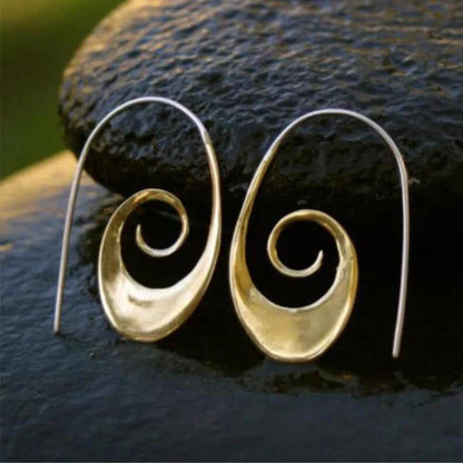 Bohemian Gold Spiral Earrings