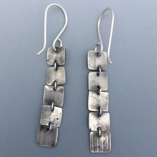 Bohemian Silver-Plated Earrings