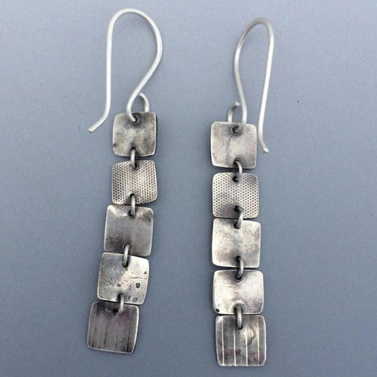 Bohemian Silver-Plated Earrings