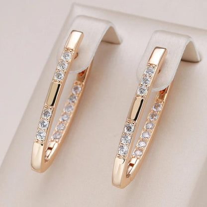 Gold Zirconia Earrings with an Elegant Touch
