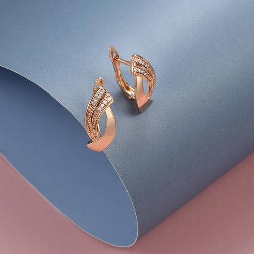 Rose Gold Zirconia Elegance Earrings