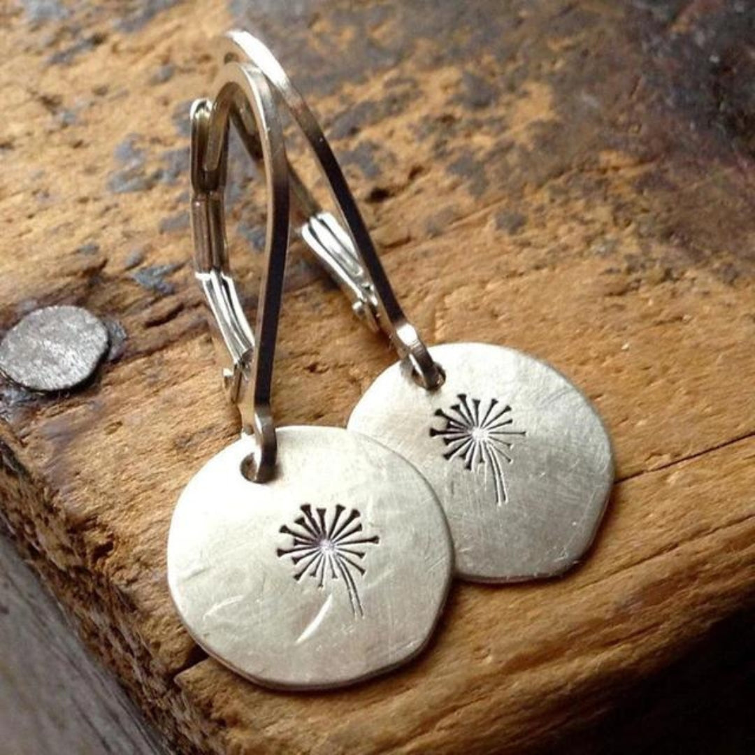 Silver-Plated Dandelion Drop Earrings