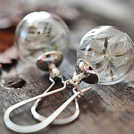 Dandelion-Inspired Silver Earrings