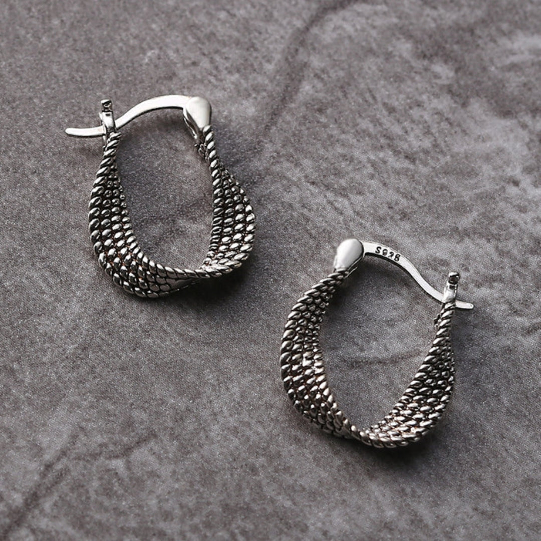 Retro Silver Mesh Earrings