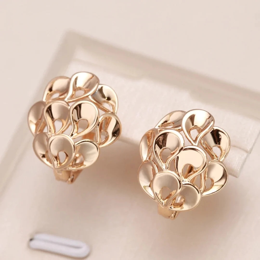 Chic Golden Petal Earrings
