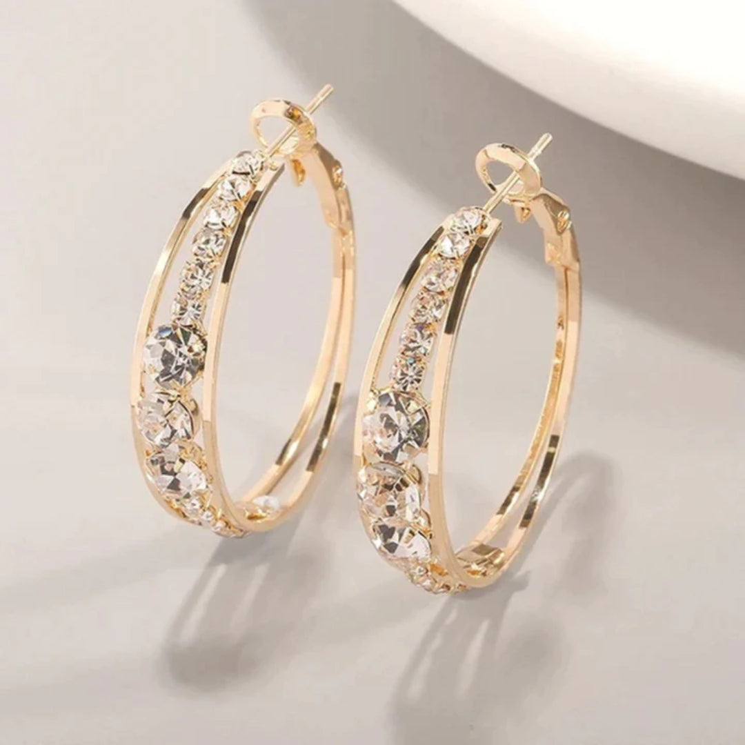 Chic Sparkling Hoop Earrings