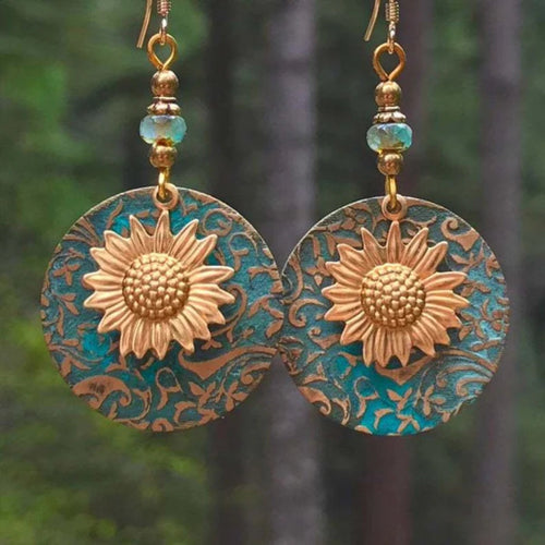 Retro Brown Daisy Earrings