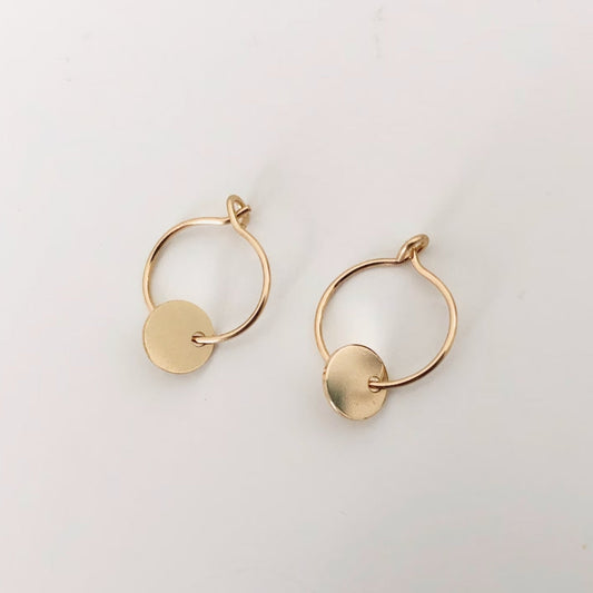 Retro Gold Circular Plate Earrings