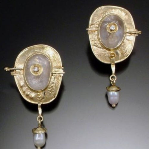 Classic Gold and Pearl Earrings