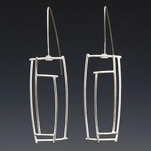 Retro Silver Hollow Dangle Earrings