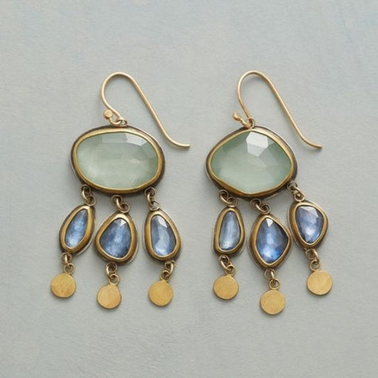 Retro Colorful Rainstone Earrings