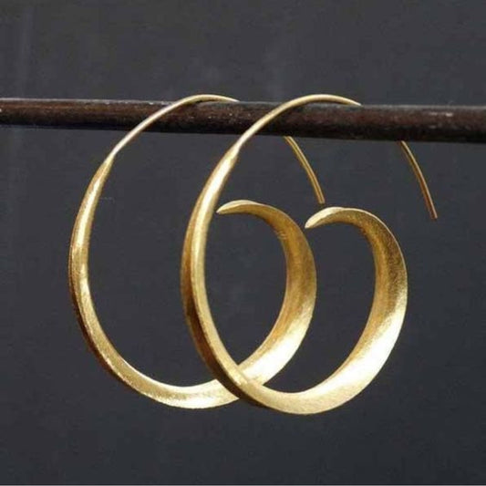 Retro Gold Spiral Earrings