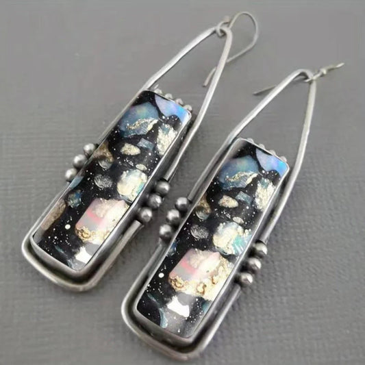 Antique Dark Gemstone Earrings