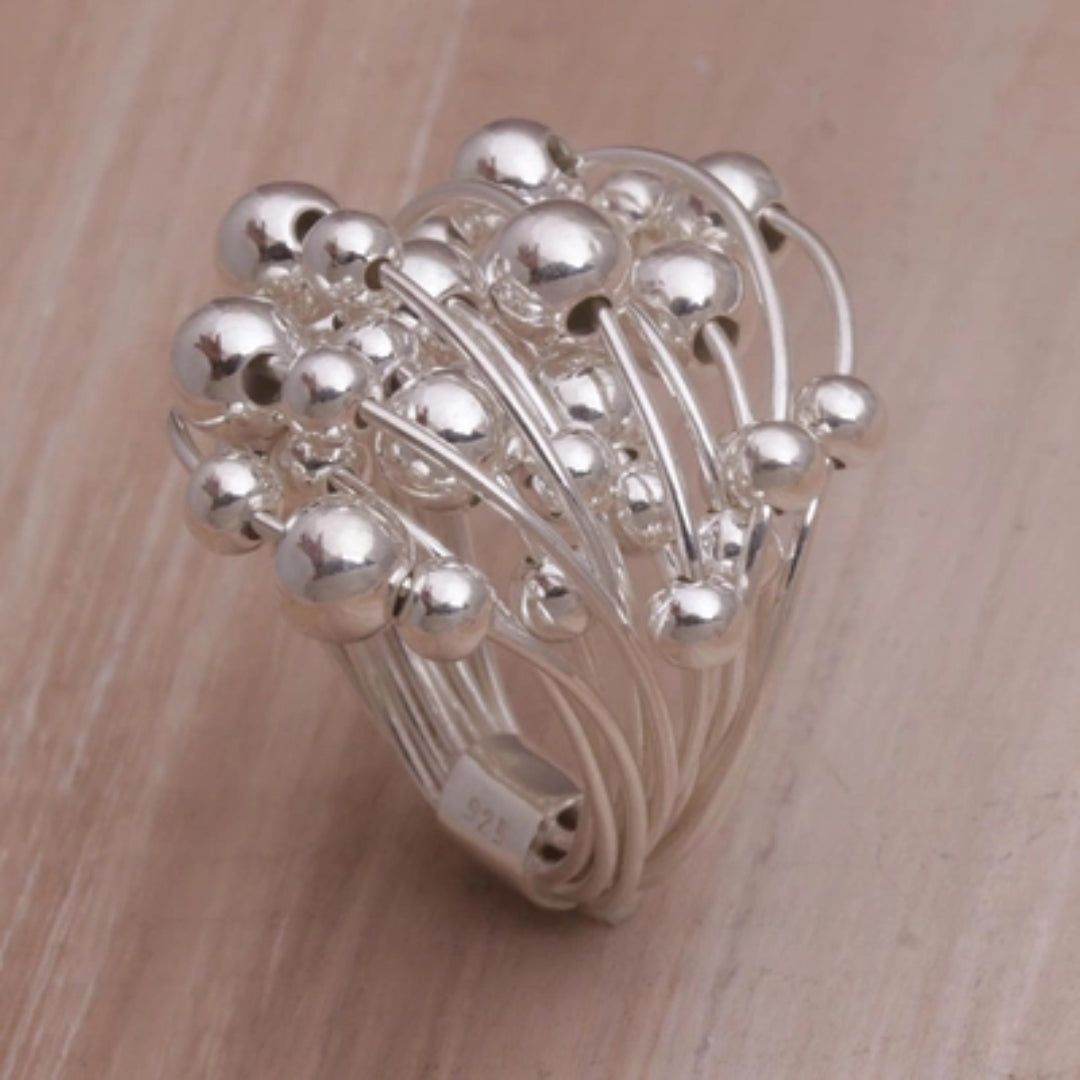 Antique Silver Plant Sprout Ring