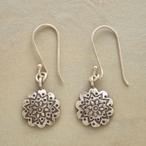 Retro Silver Mandala Earrings