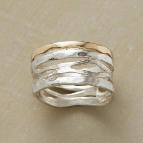 Antique Gold and Silver Hollow Ring