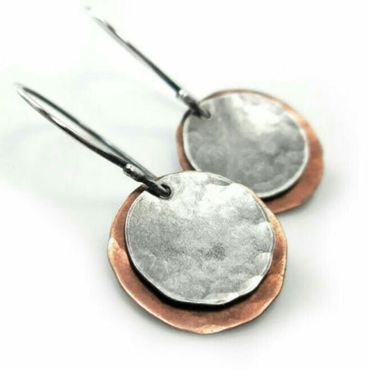 Retro Silver and Bronze Plated Earrings