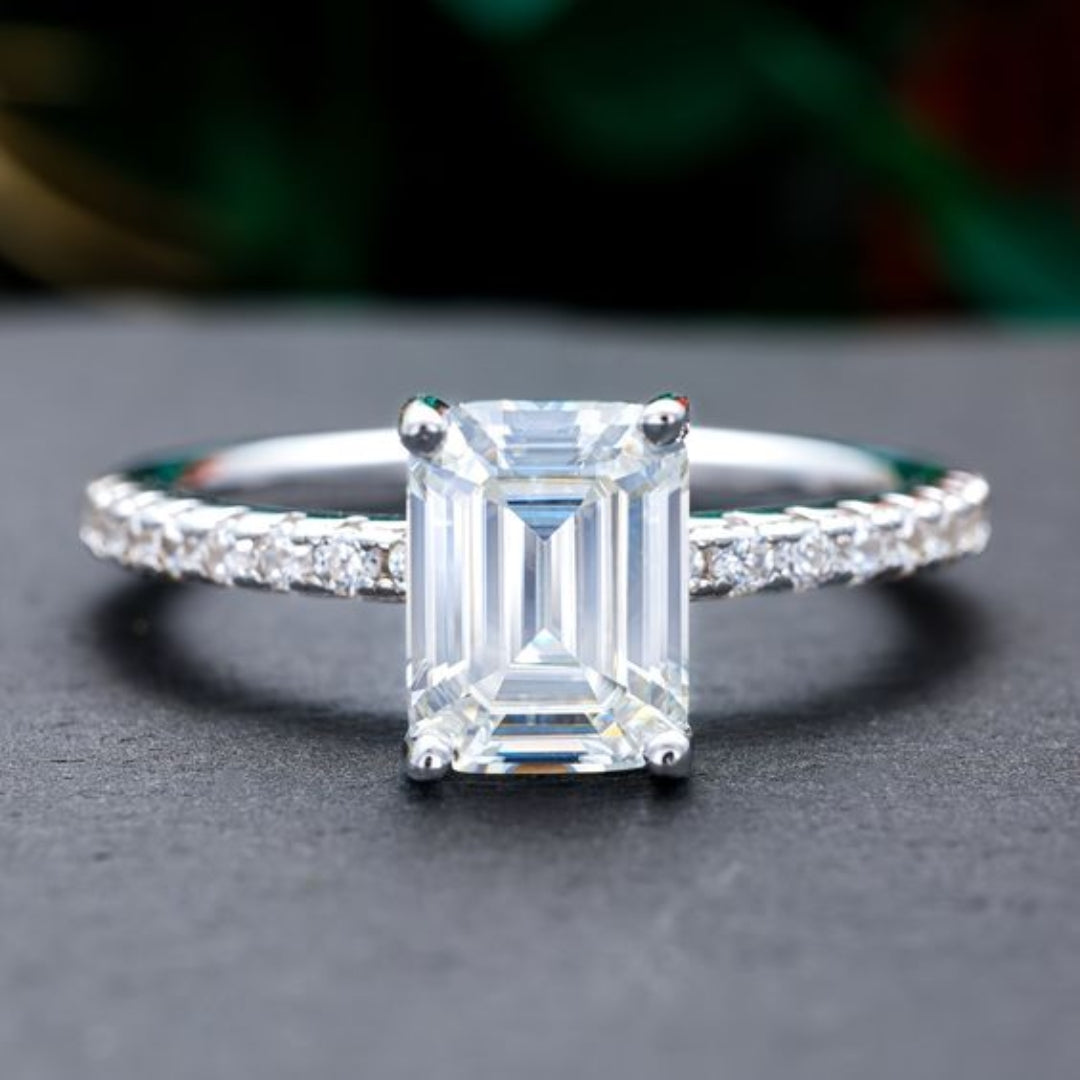 Classic White Crystal Silver Zirconia Ring